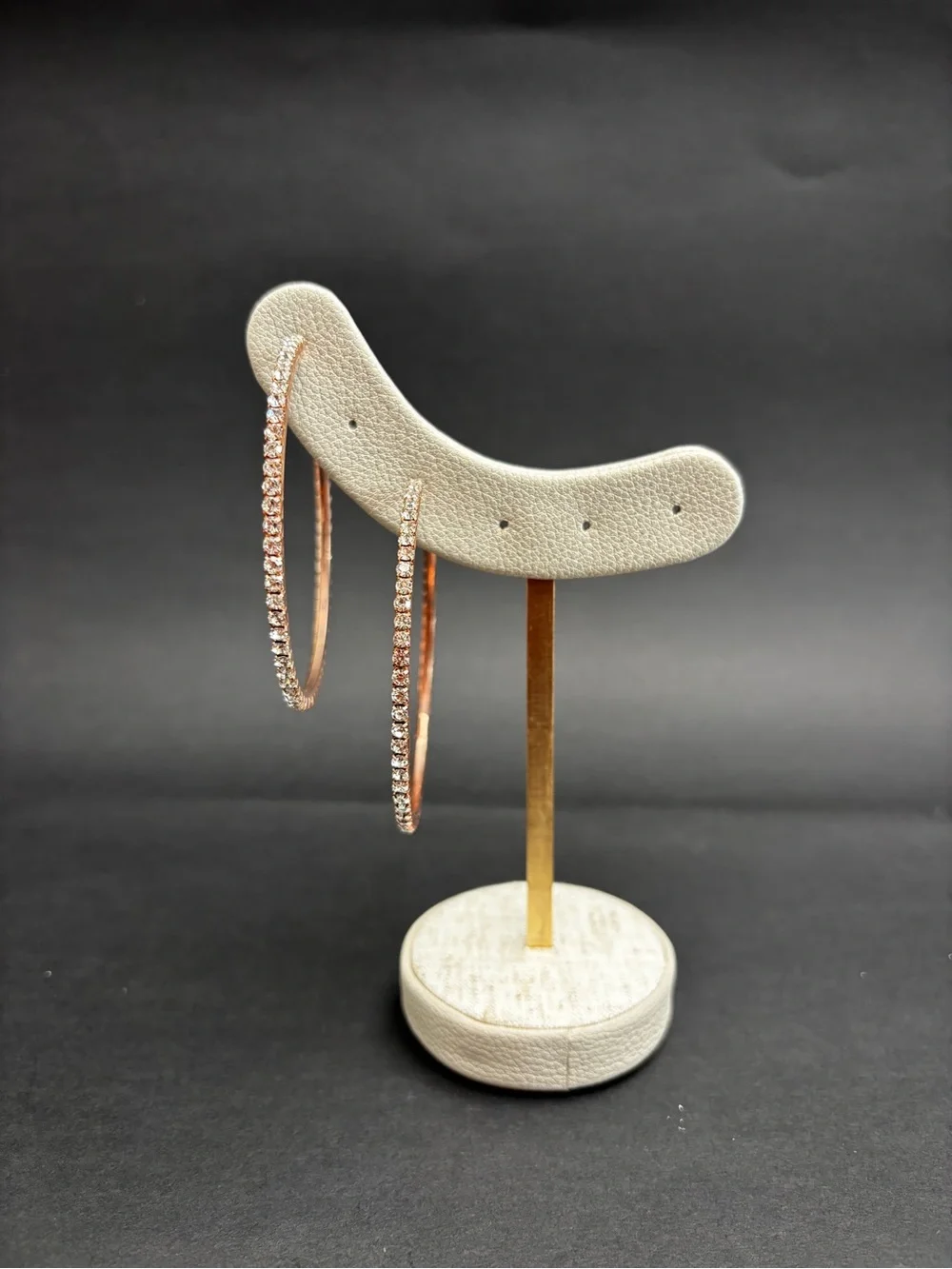 Rose Gold Crystal Hoop Earrings - Women Jewelry